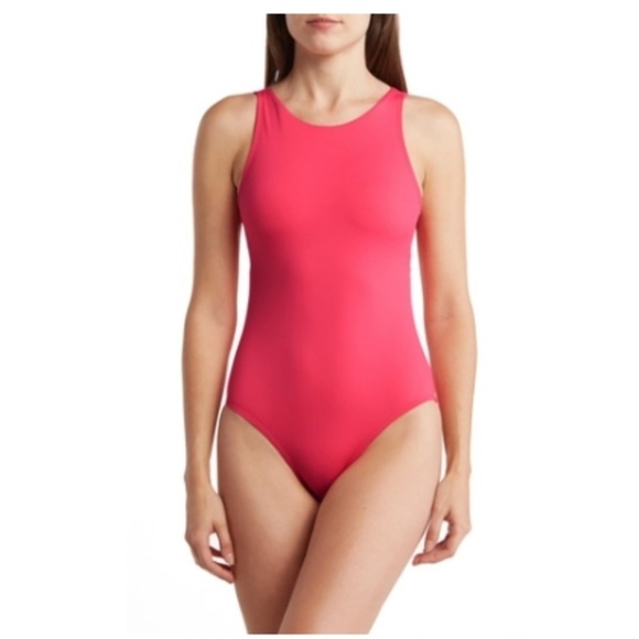 Tommy Bahama Pearl High Neck One-Piece Swimsuit, Coral Coast, Size 14, NWT - Picture 1 of 14